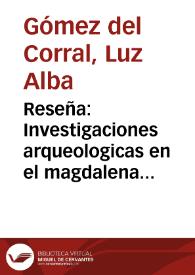 Portada:Reseña: Investigaciones arqueologicas en el magdalena medio Cuenca del Río Carare (Departamento de Santander)