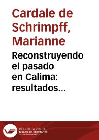 Portada:Reconstruyendo el pasado en Calima: resultados recientes