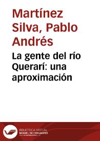 Portada:La gente del río Querarí: una aproximación