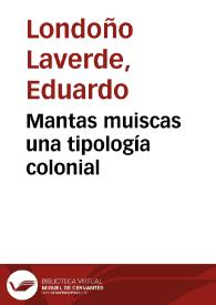 Portada:Mantas muiscas una tipología colonial