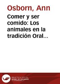 Portada:Comer y ser comido: Los animales en la tradición Oral U'W A (Tunebo)