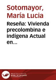 Portada:Reseña: Vivienda precolombina e indígena Actual en Tierradentro  Alvaro Chaves Mendoza y Mauricio Puerta Restrepo