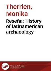 Portada:Reseña: History of latinamerican archaeology