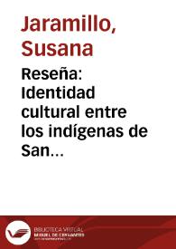 Portada:Reseña: Identidad cultural entre los indígenas de San Andrés de Sotavento- Cordoba