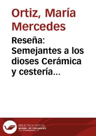 Portada:Reseña: Semejantes a los dioses Cerámica y cestería embera-chamí