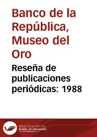 Portada:Reseña de publicaciones periódicas: 1988