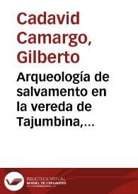 Portada:Arqueología de salvamento en la vereda de Tajumbina, Municipio de la Cruz, Nariño