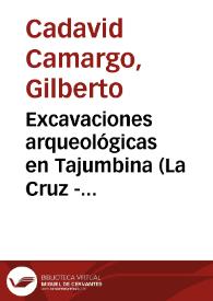 Portada:Excavaciones arqueológicas en Tajumbina (La Cruz - Nariño)