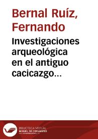 Portada:Investigaciones arqueológica en el antiguo cacicazgo de Bogotá (Funza - Cundinamarca)