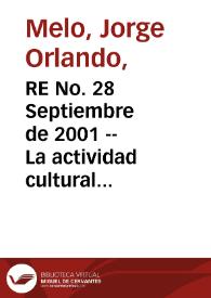 Portada:RE No. 28 Septiembre de 2001 -- La actividad cultural del Banco de la República