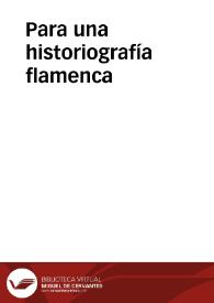 Portada:Para una historiografía flamenca / por Anselmo González Climent
