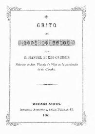 Portada:Grito del Cura de Aldea / por D. Manuel Boedo Cardois