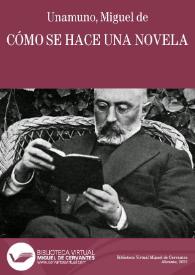 Portada:Cómo se hace una novela / Miguel de Unamuno