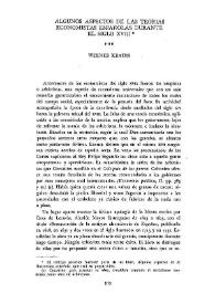 Algunos aspectos de las teorías economistas españolas durante el siglo XVIII / por Werner Krauss