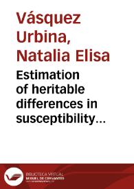 Portada:Estimation of heritable differences in susceptibility and infectivity with respect to digital dermatitis in dairy cattle using sire data = Estimación de las diferencias heredables en susceptibilidad e infectividad con respecto a la dermatitis digital en ganado lechero utilizando información de los sementales