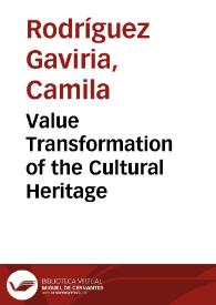 Portada:Value Transformation of the Cultural Heritage