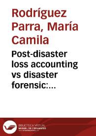 Portada:Post-disaster loss accounting vs disaster forensic: insights from the november 2013 flood event in the Umbria Region = Contabilidad de perdidas por desastres: Perspectivas del evento de inundacion en la region de Umbria, Italia noviembre 2013