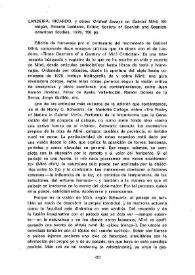 Portada:Landeira, Ricardo y otros: "Critical Essays on Gabriel Miró", Michigan, Ricardo Landeira, Editor, Society of Spanish and Spanish-American Studies, 1979, 150 pp. / Mario Merlino