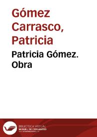 Portada:Patricia Gómez. Obra