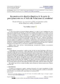 Portada:Reconstrucción dendroclimática de la serie de precipitaciones en el Valle de Polaciones (Cantabria) / Vicente Lallana Llorente