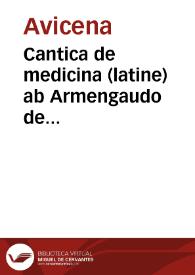 Portada:Cantica de medicina (latine) ab Armengaudo de Montepessulano translata, cum commento Averrois