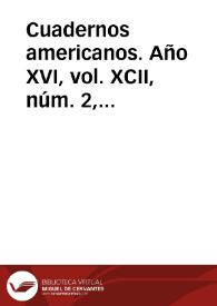 Portada:Año XVI, vol. XCII, núm. 2, marzo-abril de 1957