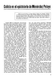 Portada:Galicia en el epistolario de Menéndez Pelayo / José Manuel González Herrán