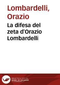 Portada:La difesa del zeta d'Orazio Lombardelli