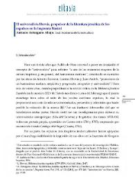Portada:El universalista Hervás, propulsor de la literatura jesuítica de los expulsos en la Imprenta Biasini / Antonio Astorgano Abajo