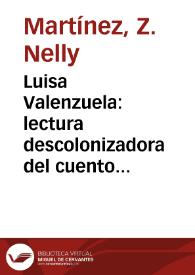 Portada:Luisa Valenzuela: lectura descolonizadora del cuento de hadas tradicional / Z. Nelly Martínez