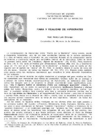 Portada:Fama y realidad de Hipócrates / Pedro Laín Entralgo