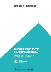 Portada:Escritos sobre teatro de Josep Lluís Sirera