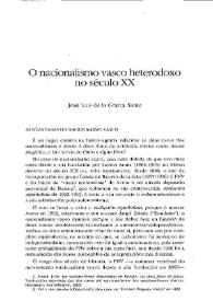 Portada:O nacionalismo vasco heterodoxo no século XX  /  J. L. de la Granja
