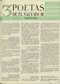 Portada:Tres poetas de El Salvador. Alfredo Espino, Serafín Quiteño, Claudia Lars / por Hugo Lindo