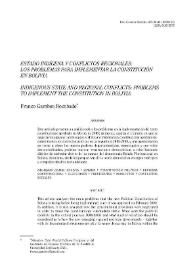 Portada:Estado indígena y confictos regionales: los problemas para implementar la Constitución en Bolivia / Franco Gamboa Rocabado