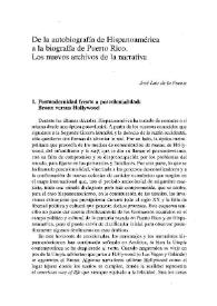 Portada:De la autobiografía de Hispanoamérica a la biografía de Puerto Rico / José Luis de la Fuente