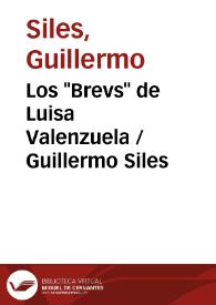 Portada:Los \"Brevs\" de Luisa Valenzuela / Guillermo Siles