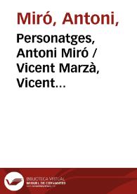 Portada:Personatges, Antoni Miró / Vicent Marzà, Vicent Climent, Wences Rambla, Josep Lluís Antequera, Santi Pastor, Josep Sou, Feliu Ventura