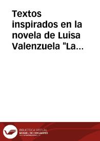 Portada:Textos críticos inspirados en la novela de Luisa Valenzuela \"La travesía\" (2001)