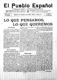 Portada:El Pueblo Español : Semanario Anticaciquista