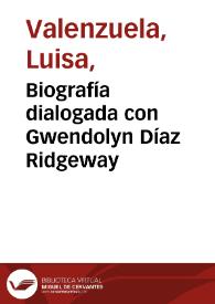 Portada:Biografía dialogada con Gwendolyn Díaz Ridgeway
