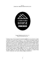 Portada:Cardboard House Press [Casa de Cartón Ediciones] (2014-  ) [Semblanza] / Enrique Álvarez