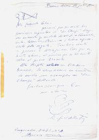 Portada:Carta de Rafael Alberti a Camilo José Cela. Buenos Aires, 14 de julio de 1959
