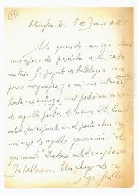 Portada:Carta de Jorge Guillén a Camilo José Cela. Arlington, 7 de junio de 1958

