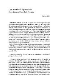 Portada:Una mirada al siglo XX. Entrevista con Pedro Laín Entralgo / Carlos Alfieri