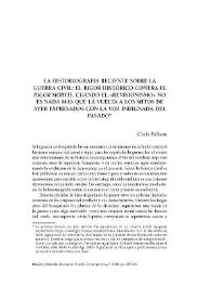 Portada:La historiografía reciente sobre la guerra civil: el rigor histórico contra el rigor mortis. Cuando el «revisionismo» no es nada más que la vuelta a los mitos de ayer expresados con la voz indignada del pasado  / Chris Ealham