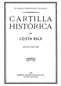 Portada:Cartilla histórica de Costa Rica / Ricardo Fernández Guardia