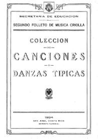 Portada:Colección de canciones y danzas típicas