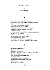 Portada:Creación / por Juan Valencia