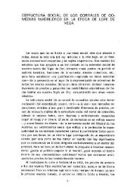 Portada:Estructura social de los corrrales de comedias madrileños en la época de Lope de Vega / José María Díez Borque